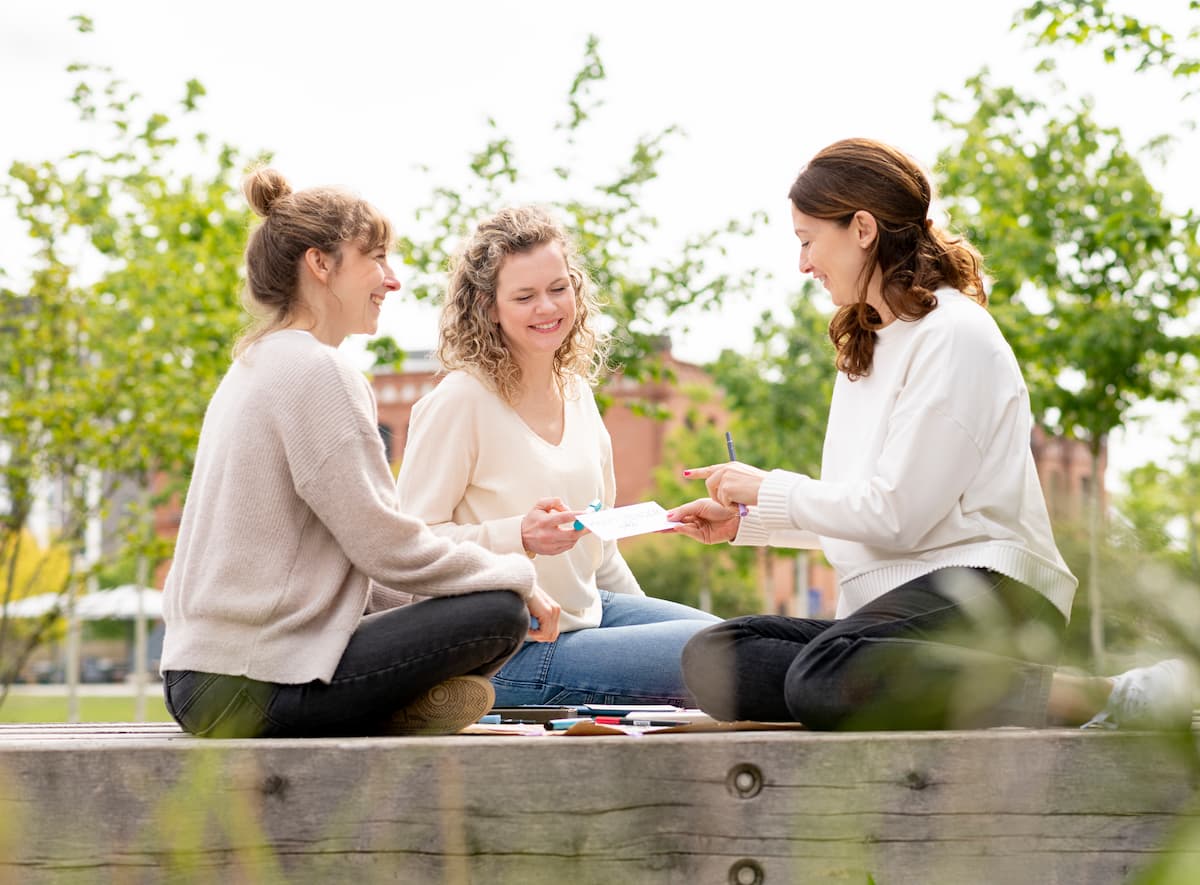 Die Trainerinnen Merle, Theresia und Astrid